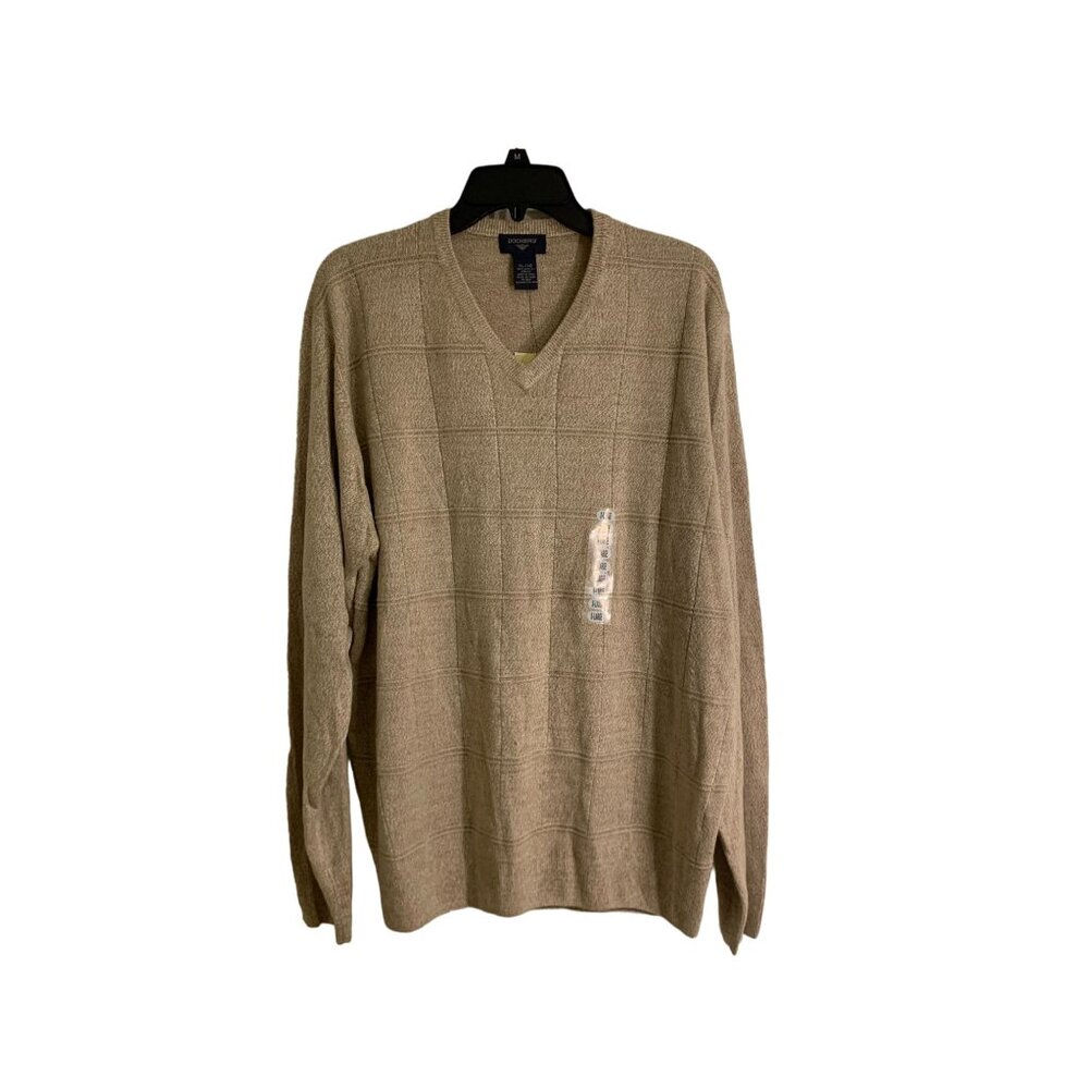 Dockers Extra Soft Tan V-Neck Sweater XL